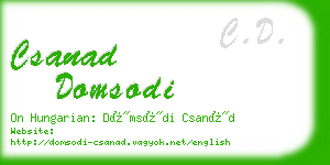 csanad domsodi business card